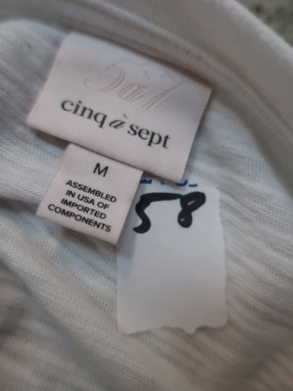 Womens Cinq a Sept White Black (Item- 58) J'Aime Tout Le Monde Graphic T-Shirt M - Picture 6 of 6